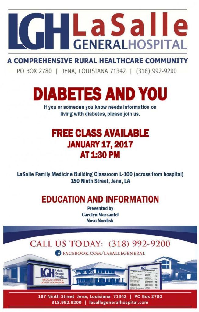 Diabetes Education Class Announced